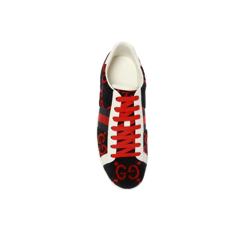 GUCCI Women's Ace Gg Terry Cloth 'Blue Red' Women's-4