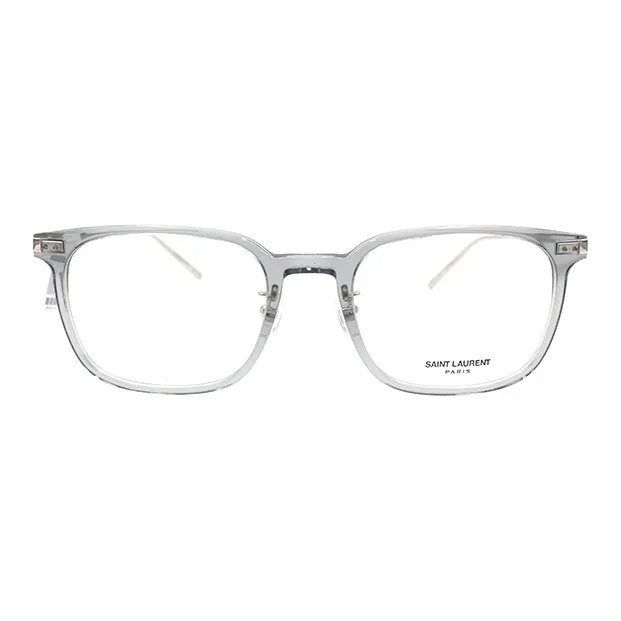 SAINT LAURENT Plate Frame Irregular Shape Eyeglass Frames Unisex Transparent Gray-1