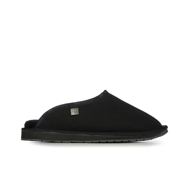 EMU Australia Rubber Sole Wrap-toe Slippers Men's Black-1