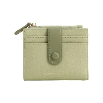 TOUTOU Cow Leather Card Holder Wallet Small Size Women's Only This Turquoise