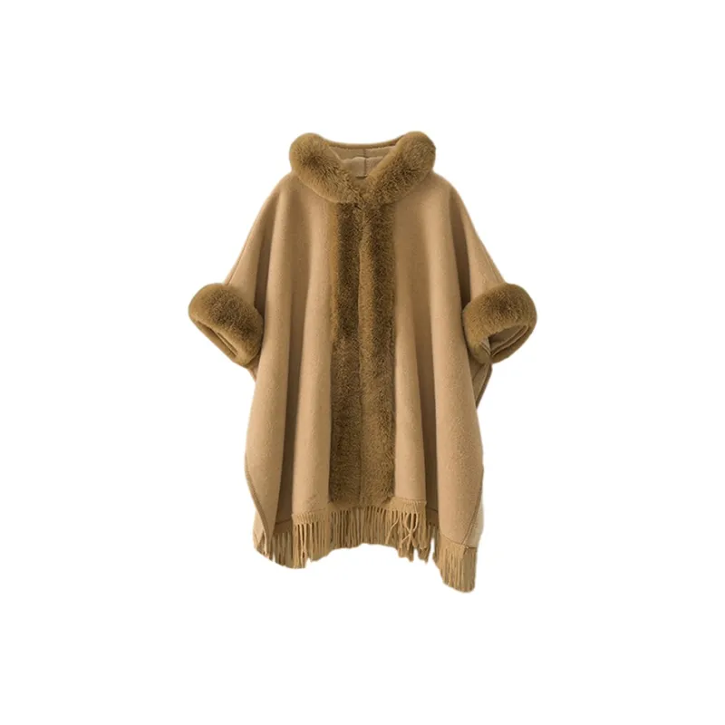 ACUC Mid Length Thickened And Fleece Lined Soft And Warm Large Shawl Women's-2