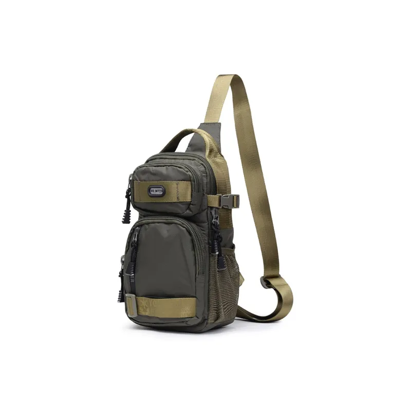 Volunteer Canvas Oxford Sling Bag Shoulder Bag Crossbody Bag Regular Men's Black/Green-6