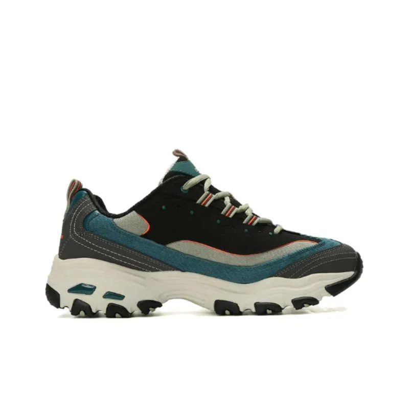 Skechers D'LITES 1.0 1.0 Anti-Slip Wear-Resistant Low-Top Casual Shoes Men's Gray Green Black-1