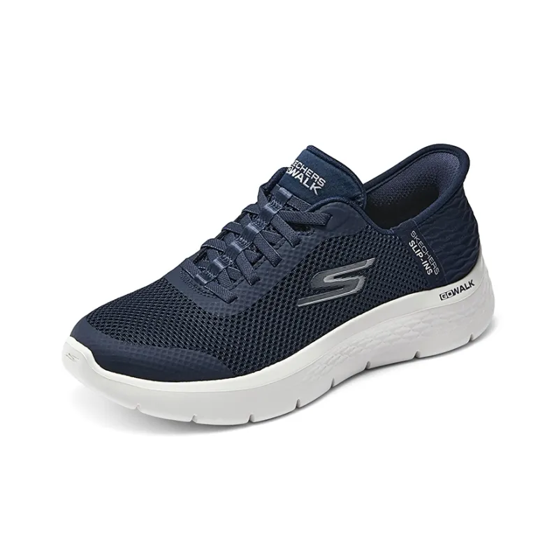 Skechers Go Walk Fle Cushioning Wear Resistant Mid Top Running Shoes Women's Blue White-2