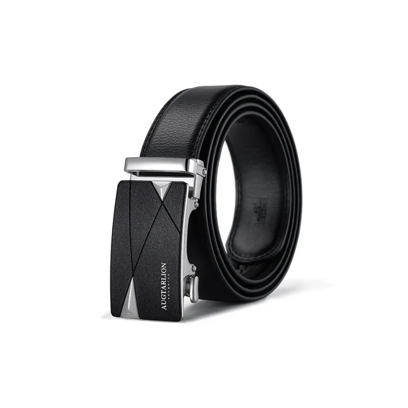 AUGTARLION Genuine Leather Luxe Versatility Leather Belts Men's Black 3.5cm-6
