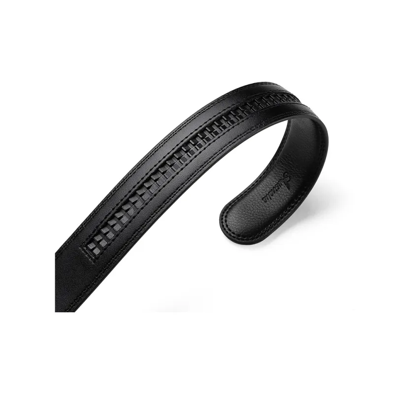 AUGTARLION Genuine Leather Luxe Versatility Leather Belts Men's Black 3.5cm-1
