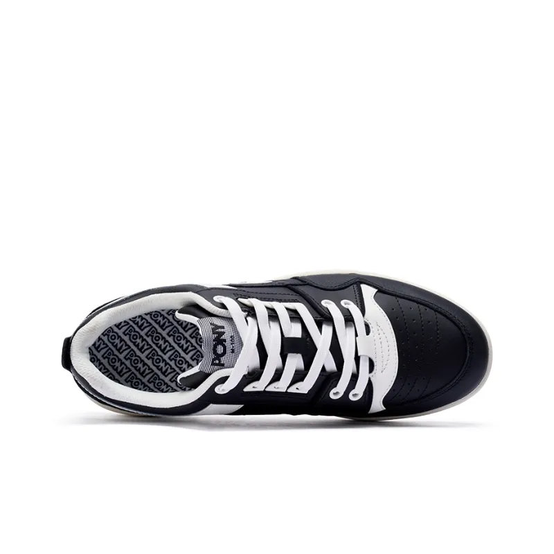 PONY M100 Cushioned Slip Resistant Low Top Skateboard Shoes Unisex Black White-2