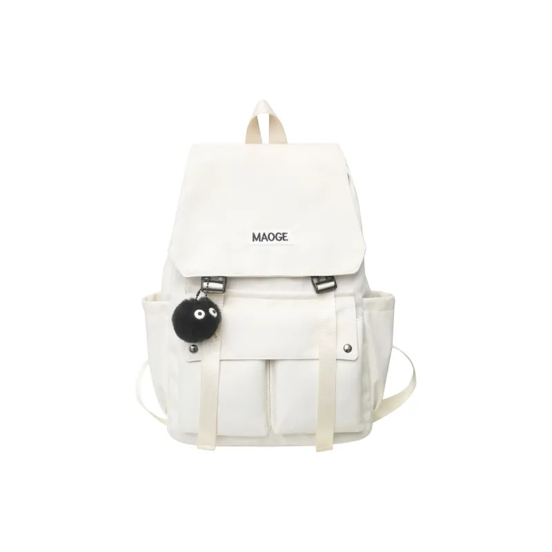 Parker Bear Canvas Backpack Unisex Khaki/Black/Burgundy/White-2