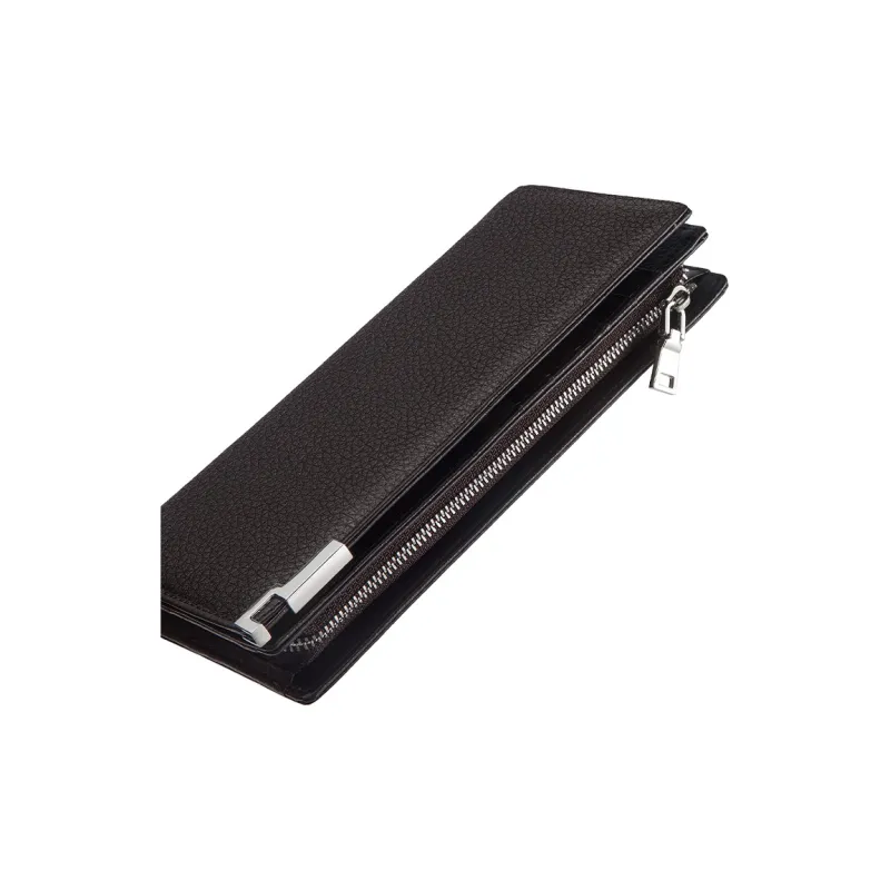 AUGTARLION Cow Leather 50% Off Clutch Wallet Large Size Men's Black-5