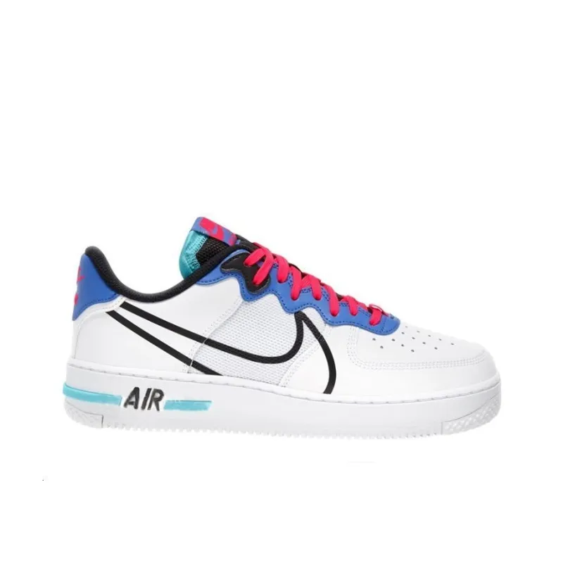 Nike Air Force 1 Low React White Astronomy Blue Laser Crimson-1