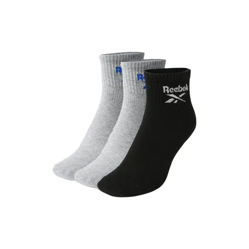 Reebok Ankle Socks Men's 3 Pack Gray+Gray+Black