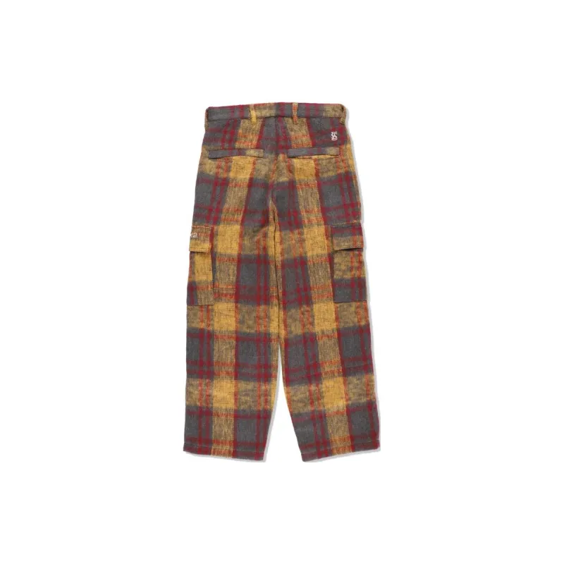 WIND AND SEA SHAGGY PLAID CARGO PT Casual Pants Unisex Amber-1