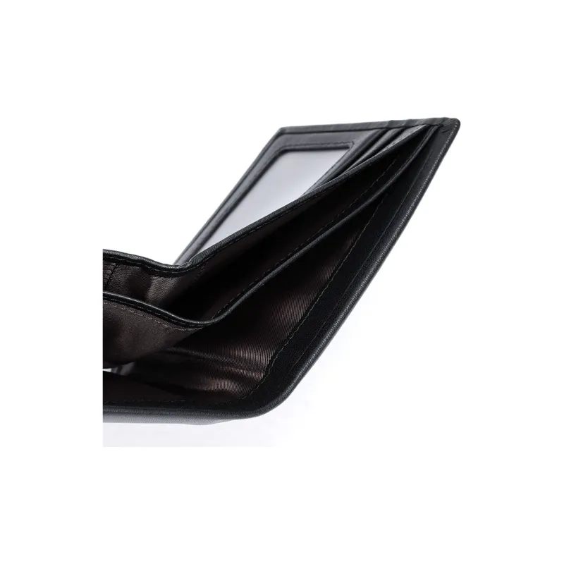 AUGTARLION Cow Leather Card Holder Wallet Money Clip Men's Black-9