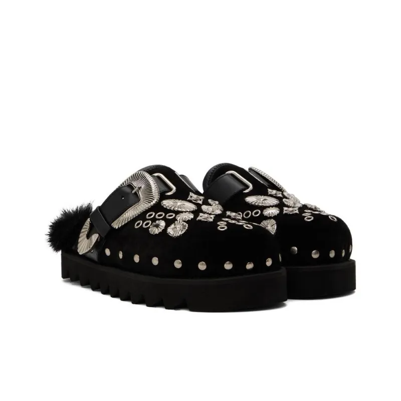 Toga Studded Faux-fur Mules-2