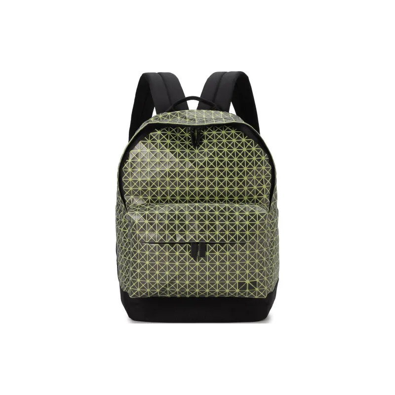ISSEY MIYAKE Cotton With Cow Leather Backpack Women's Black & Green-0