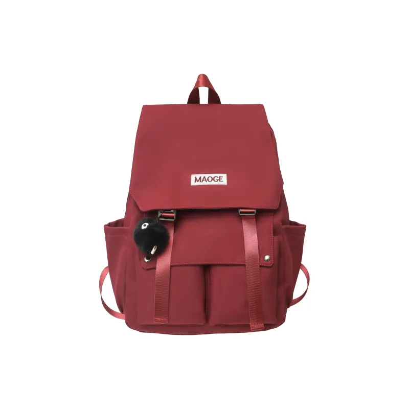 Parker Bear Canvas Backpack Unisex Khaki/Black/Burgundy/White-6