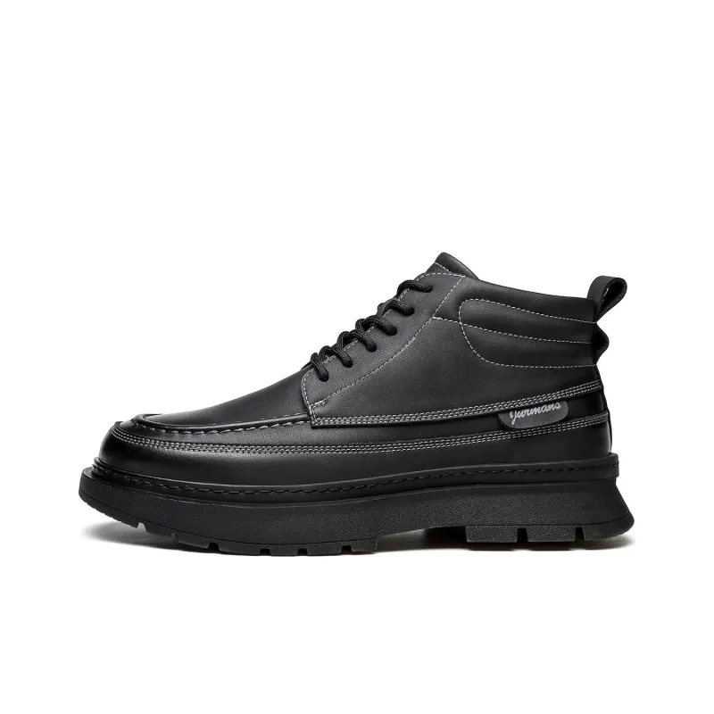 CHINT Casual Shoes Men High Top Black-0