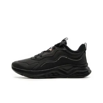 XTEP Thickened And Fleece Lined Padded Shoes Leather Upper Warm Running Shoes Women's Black