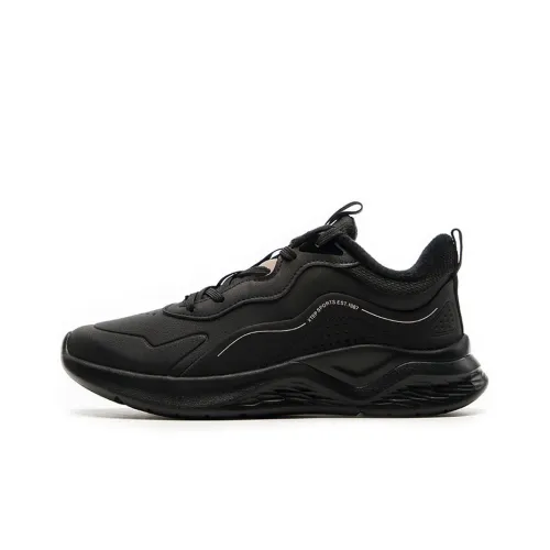 XTEP Thickened And Fleece Lined Padded Shoes Leather Upper Warm Running Shoes Women's Black