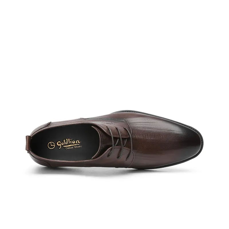 GOLDLION Dress Shoes Men Low Top Black/Brown-7