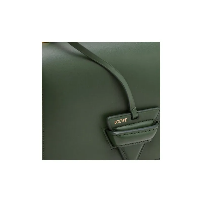 LOEWE Barcelona Silk Calfskin Handbag Shoulder Bag Crossbody Bag Women's Vintage Khaki-4