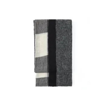 ZARA Wool Acrylic Polyester Cotton Polyamide Elastane Knit Scarves Unisex Gray