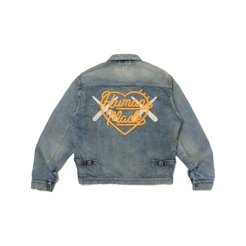 HUMAN MADE X KAWS Co-branded Series Denim Jackets Unisex Indigo