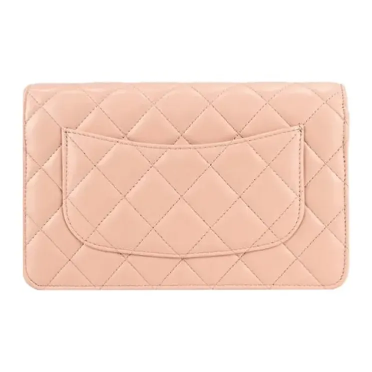 CHANEL WOC Lambskin Shoulder Bag, Crossbody Bag Women's Coral Pink-2
