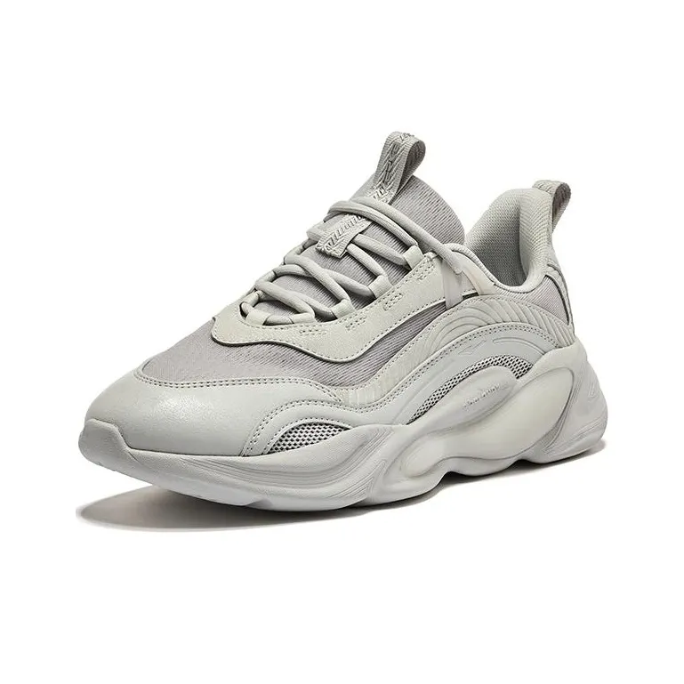 Erke Weiyang Cushioning Wear Resistant Low Top Casual Shoes Men's Mist Gray-2
