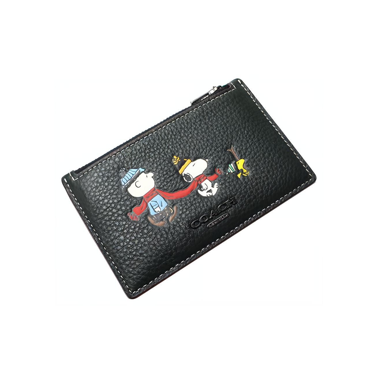 Coach◆Coach X Peanuts Smallzip News Paper Card Case COACH Coach X Peanuts Small Zip Around Card Case With