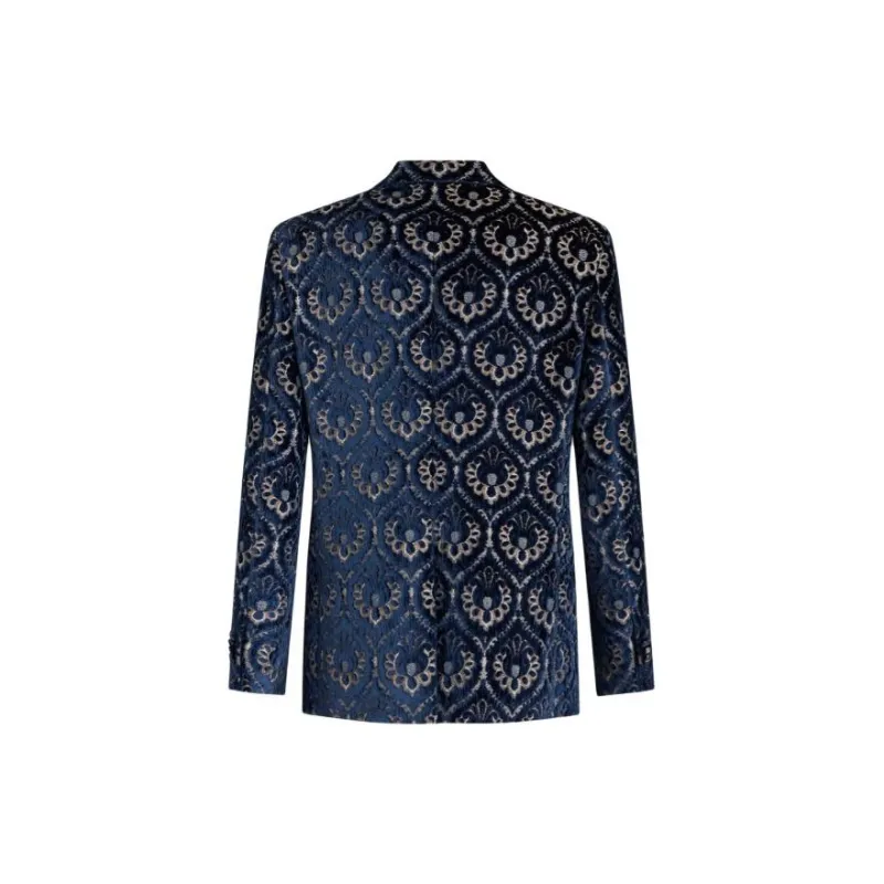 ETRO Velvet Jacquard Single-breasted Blazer-1