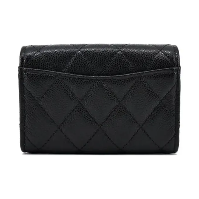CHANEL Calfskin Coin Purses Key Pouches Women's Black-2