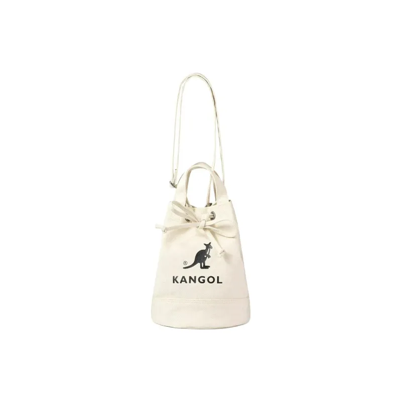 KANGOL Cotton Bucket Bag, Shoulder Bag, Crossbody Bag, Handbag Regular Unisex Ecru-1