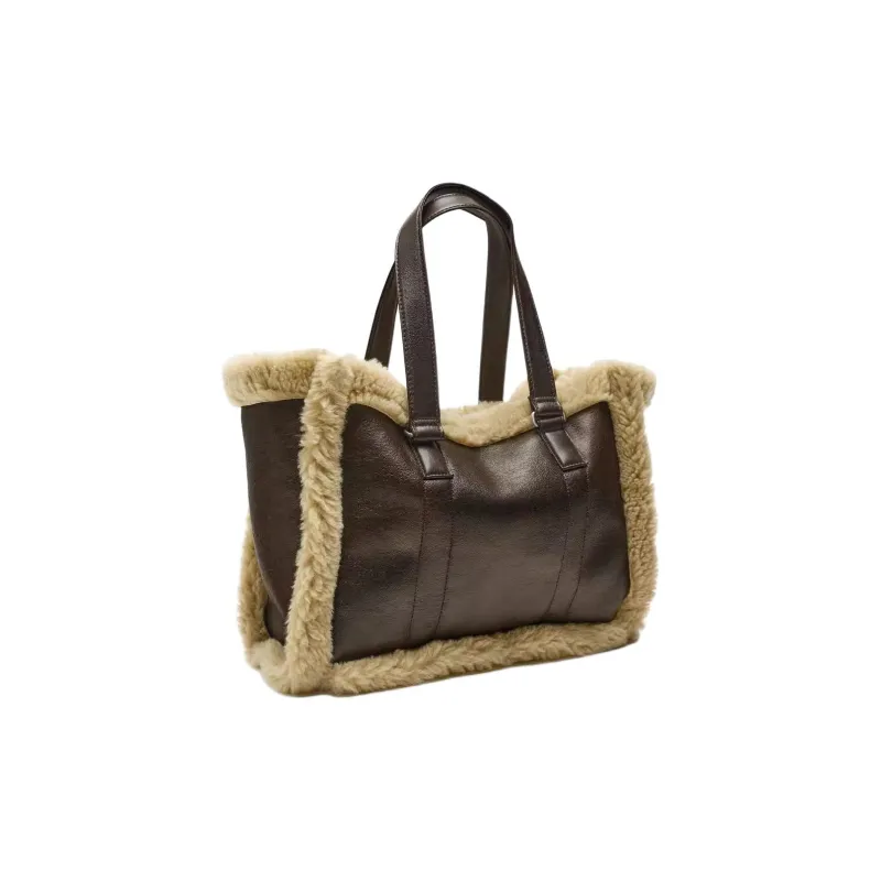 ZARA Polyester Tote Bag Shopping Bag Handbag Shoulder Bag Women's Brown-1