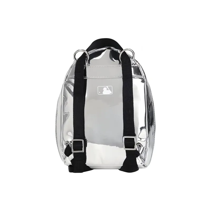 MLB Los Angeles Dodgers Artificial Leather Backpack, Shoulder Bag, Crossbody Bag Regular Unisex Silver-2
