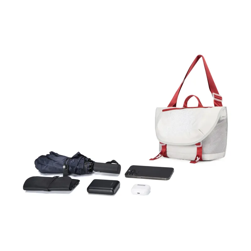 DRACONITE Polyester Fanny Pack Handbag, Crossbody Bag, Shoulder Bag Regular Unisex Gray Red Contrast-3