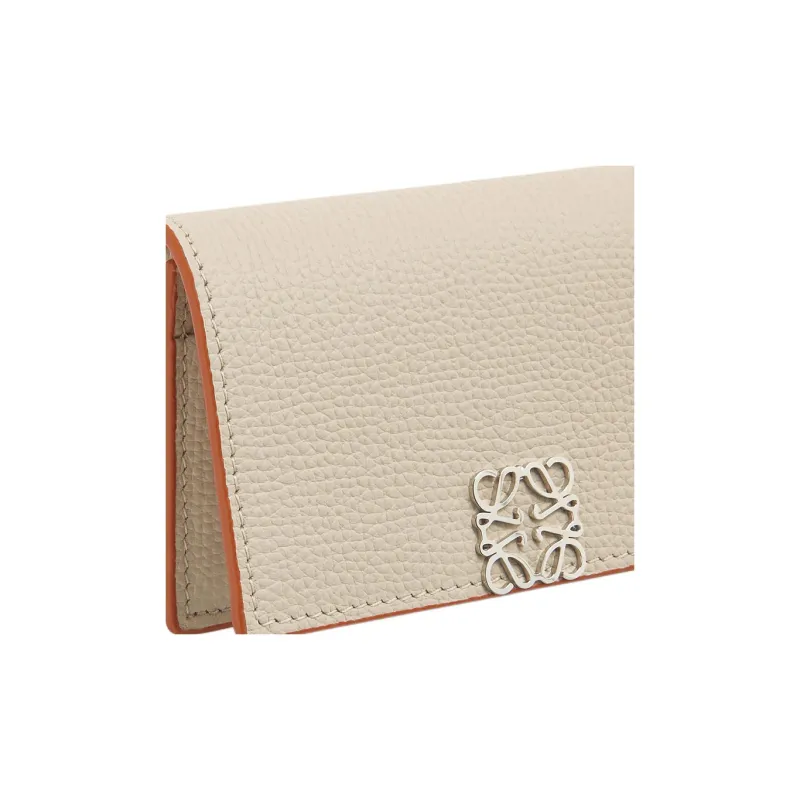 LOEWE Anagram Soft Grained Cow Leather Business Card Holder Card Case Women's Light Ethereal Gray-4