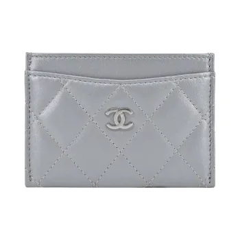 CHANEL Classic Card Holder Silver AP0213