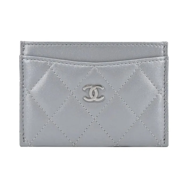 CHANEL Classic Card Holder Silver AP0213-0