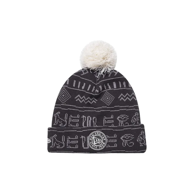 New Era Cotton, Acrylic Beanies Unisex Dark Gray-0