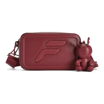 FILA FUSION Polyurethane Shoulder Bag Crossbody Bag Extra Small Unisex Garnet Red