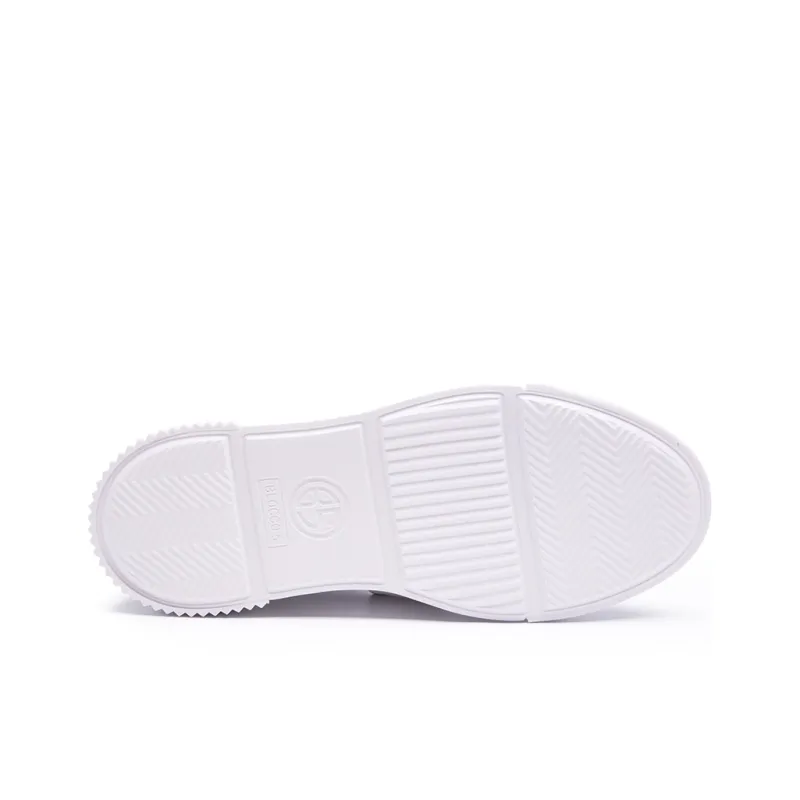 BLOCCO5 Slip Resistant Low Top Skateboard Shoes White-4