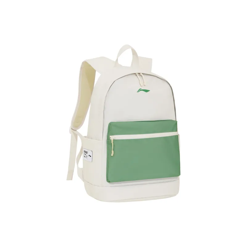 LiNing Polyester Backpack Unisex White Green-1