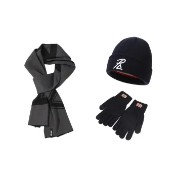 PEAK Knit Scarf Knitted Hat And Glove Three-Piece Set Unisex Multicolor