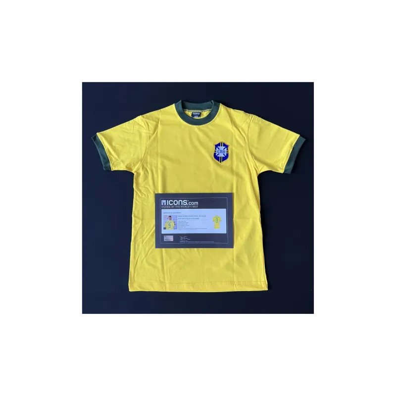ICONS.com Ronaldo Brazil 1970 Edition Jersey Includes Certification Certificate Not Framed-2