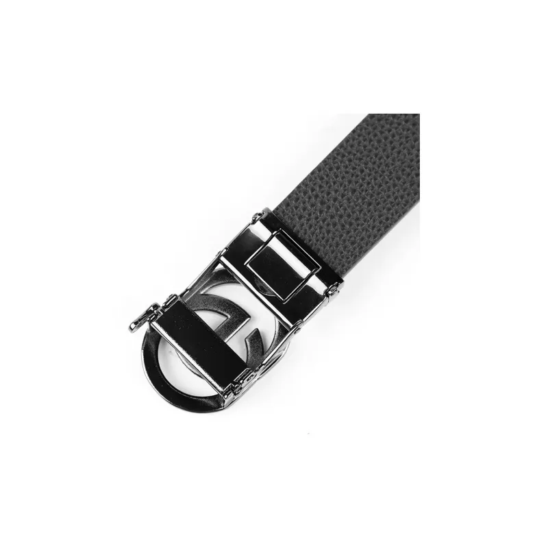 SHERIDan Textured Business Formal Automatic Buckle Cow Leather Belt Men's Black-2