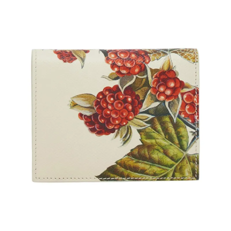 FERRAGAMO GANCINI Stamped Calfskin Wallet Women's Beige White & Multicolor-2