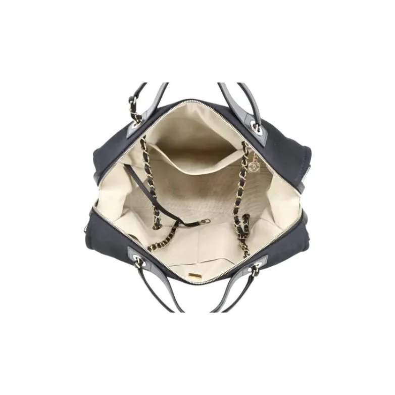 CHANEL Canvas Bag, Handbag, Shoulder Bag Women's Black-4