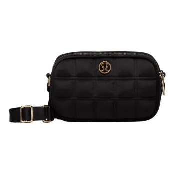 Lululemon Fleece Fabric Camera Bag Shoulder Bag Crossbody Bag Regular Women's Black & Gold