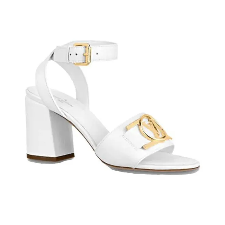 LOUIS VUITTON Lock It One Strap Sandals Women's White-1